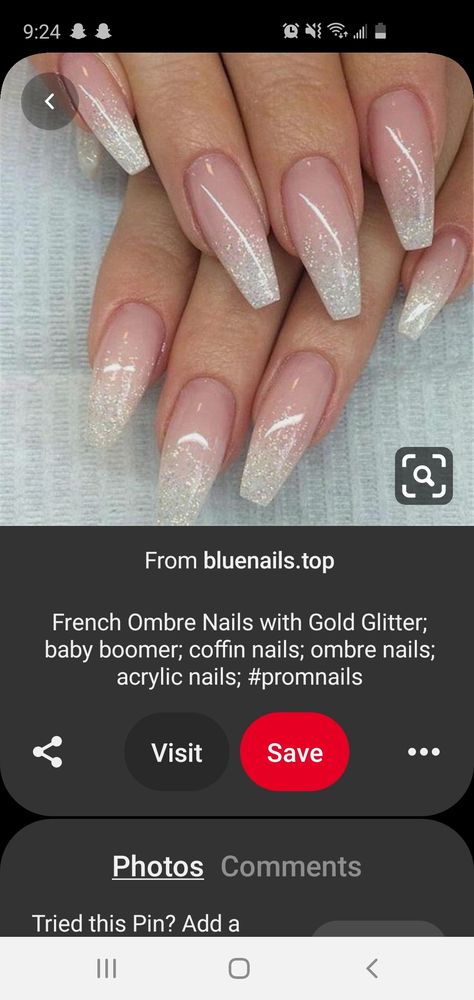 Bridal Nails Wedding Elegant Ombre, Ombre French Tip Nails Sparkle, White Shimmer Ombre Nails, Subtle Glitter Ombre Nails, Ballerina Wedding Nails, Ombré French Tip Sparkle, Wedding Nails For Bride Acrylic Coffin, Ombre Sparkly Nails, Wedding Nails For Bride Coffin