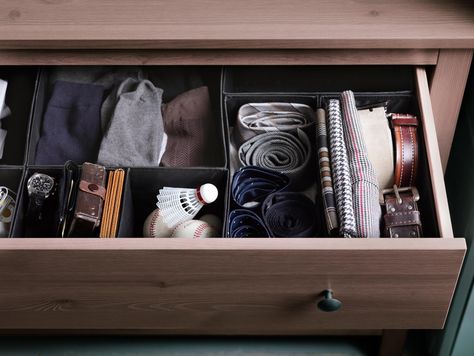 'Man drawers" from IKEA. I guy's got to take care of his accessories. Chester Drawers, Ikea Chest Of Drawers, Clothes Drawer Organization, Clothes Drawer, Drawer Organization, Men Apartment, Bedroom Drawers, Wardrobe Sets, Closet Drawers