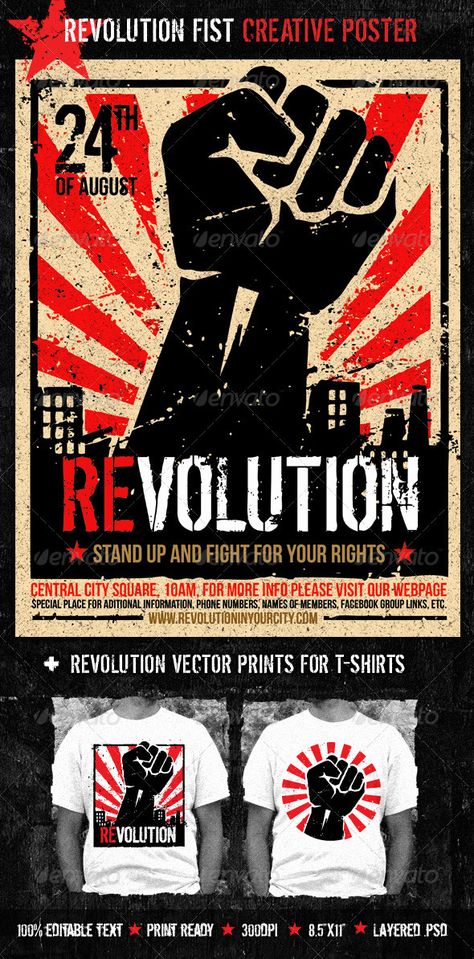 Revolution Fist Creative Poster Revolution Poster, Revolution Art, Communist Propaganda, Propaganda Poster, Protest Art, Propaganda Art, Arte Punk, Psd Flyer Templates, Creative Poster