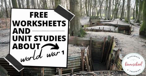 FREE Worksheets and Unit Studies About World War I - Homeschool Giveaways World Wars, About World, Unit Studies, Free Worksheets, Study Unit, The Unit, Education