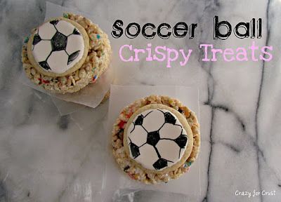 Soccer Ball Rice Krispy Treats Soccer Treats, Soccer Snacks, Sofia Party, Cereal Treats, Soccer Party, Soccer Gifts, Mickey Mouse Parties, Hello Kit, Party Toys