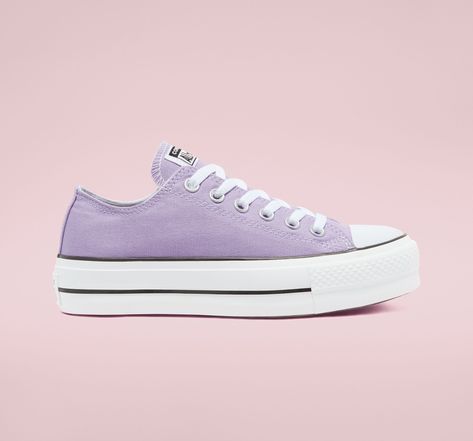 Converse Lila, Converse Lavender, Purple Low-top Platform Sneakers, Light Purple Converse, Lilac Converse, Light Purple Platform Converse, Converse Shoes Platform Purple, Lavender Converse, Purple Converse Low Top