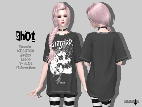 Sims 4 Cc Goth, Male Jumper, Goth Shorts, Strappy Mini Dress, T Shorts, Sims Community, Loose Tees, Sims 4 Cc Finds, Loose Shirts