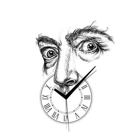 strange and surreal ink drawing Salvador Dali Clock, Dali Clock, Clock Drawing, Surrealism Illustration, Clock Drawings, Most Famous Artists, Ink Drawings, Creative Drawing, Salvador Dali