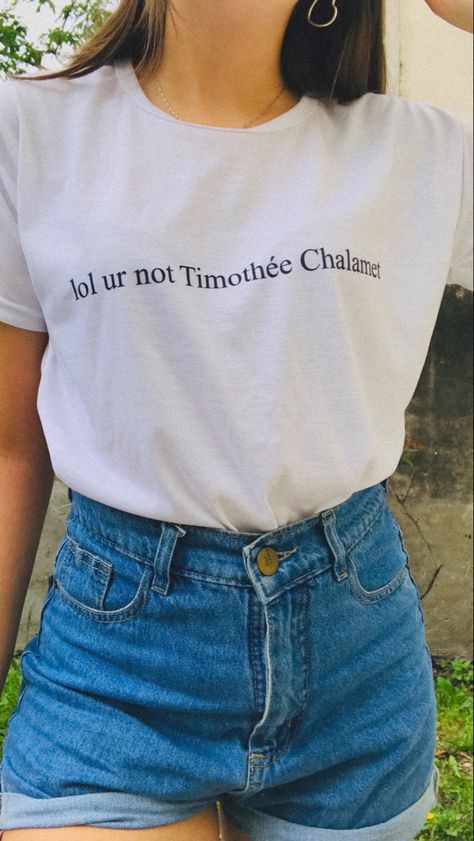 Timothee Chalamet T-shirt Gigi Hadid t-shirt Timothee Chalamet Outfits Casual, Timothee Chalamet Shirt, Timmy T, Korean Casual Outfits, Timothee Chalamet, Gigi Hadid, Cute Fits, Dream Clothes, Graphic Design Logo