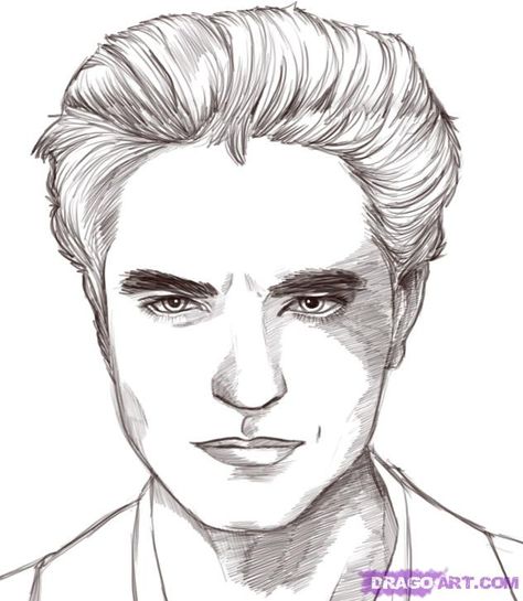 twilight saga drawing | how to draw edward cullen, robert pattinson from twilight step 5 Twilight Coloring, Twilight Painting, Edward Cullen Robert Pattinson, Harry Potter Sketch, Vampire Drawings, Pen Sketches, Saga Art, Harry Potter Art Drawings, Robert Pattinson Twilight