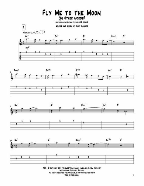 Fly Me To The Moon Guitar Tab, Guitar Tab Music, Ukulele Fingerpicking Songs, Guitar Lessons Fingerpicking, Guitar Tabs Acoustic, Electric Guitar Lessons, Guitar Lessons Songs, Easy Guitar Songs, Guitar Tabs Songs