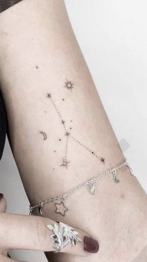 Cancerian Constellation Tattoo, Cancerian Tattoo For Women, Cancerian Tattoo, Delicate Tattoos For Women, Butterfly Tattoos On Arm, Glyph Tattoo, On Tattoo, Horoscope Tattoos, Petite Tattoos