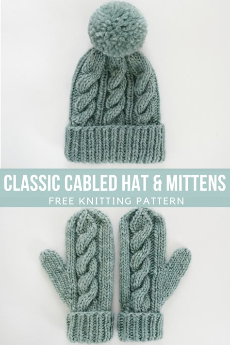 Pola Kupluk, Cable Knit Hat Pattern, Cabled Hat Pattern, Beanie Knitting Patterns Free, Knitted Mittens Pattern, Hat Patterns Free, Knitting Patterns Free Hats, Knitted Mittens, Knitting Hats