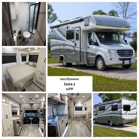 Check out the all-new 2023 Dynamax Isata 3 24FW! 😍 Featuring a cozy queen bed, exterior speakers for the ultimate entertainment experience, a skylight for natural light, and a corner dinette perfect for enjoying meals together. 🛏️📢☀️ This modern RV is perfect for your next adventure, AND your wallet at 29% off MSRP, saving you over $57,000! ✨ #Dynamax #Isata3 #VanLife #RVLife #AdventureTime #RVForSale Corner Dinette, Bathroom Exterior, Modern Rv, Corner Bathroom, Double Door Refrigerator, Microwave Convection Oven, Cab Over, Motor Home, Body Spa