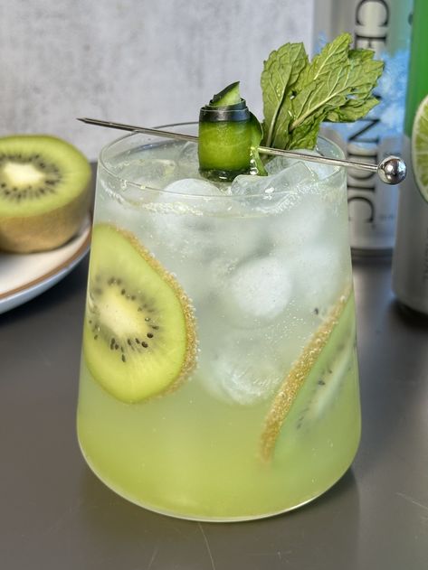 Kiwi Cucumber Cooler — Drinks with Danica St Patrick's Day Drinks, Cucumber Cooler, St Patricks Day Drinks, Beverage Cooler, Refreshing Drinks, Simple Syrup, Mocktails, Lime Juice, Non Alcoholic