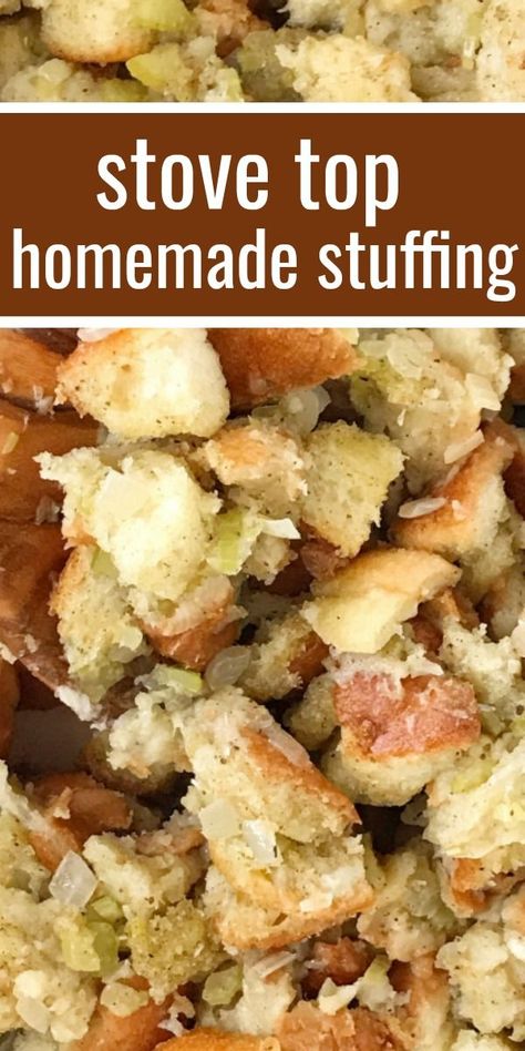 Stuffing Homemade, Easy Homemade Stuffing, Homemade Stove, Stuffing Easy, Stove Top Stuffing Recipes, Homemade Stuffing Recipes, Easy Stuffing Recipe, Stove Top Stuffing, Homemade Stuffing