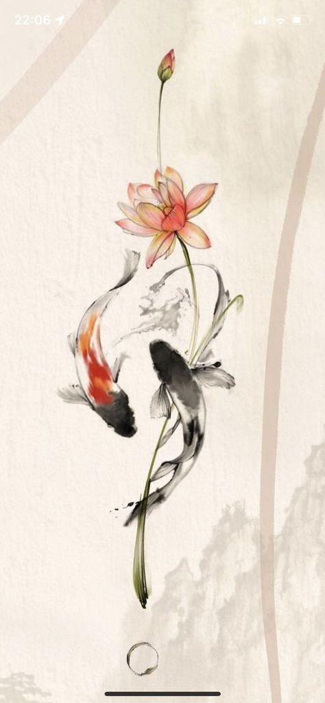 Coy Fish Tattoos, Water Lily Tattoos, Pisces Tattoo Designs, Koi Tattoo Design, Tattoos Pinterest, Sakura Tattoo, Coy Fish, Koi Fish Drawing, Watercolor Lotus