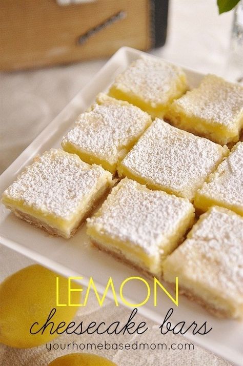 Lemon Cheesecake Bars are amazing!  These babies are going to become your favorite lemon bar ever!! 2023 Cookies, Lemon Cream Cheese Bars, Infused Recipes, Cheese Bars, Smores Dessert, Lemon Cheesecake Bars, Cream Cheese Bars, Decorating Cupcakes, Lemon Cream Cheese