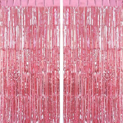 Streamers Backdrop, Fringe Curtains, Princess Birthday Party Decorations, Streamer Backdrop, Girls Birthday Party Decorations, Party Streamers, Fringe Backdrops, Curtain Fringe, Pink Backdrop