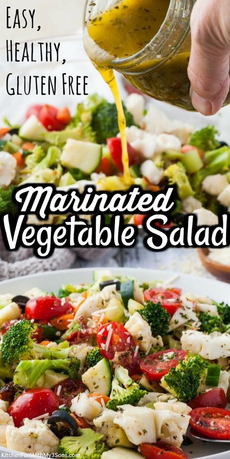 Marinated Salad Recipes, Marinated Vegetable Salad, Marinated Salad, Marinated Vegetables, Vegetable Salad Recipes, Super Salads, Iowa Girl Eats, Salad Healthy, Best Salad Recipes