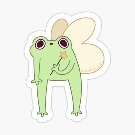 "Fairy Frog" Sticker for Sale by kingtalart | Redbubble Fairy Frog, Frog Collection, Fairy Stickers, Frog Design, Anime Stickers, Aesthetic Stickers, Printable Stickers, Sticker Art, Print Stickers