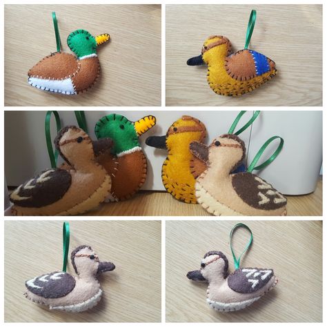 Felt Mallard Duck Pattern, Felt Mallard Duck, Felt Duck Ornament, Duck Crafts For Adults, Felt Duck Pattern, Ducks Mallard, Felt Duck, Cruise Ducks, Duck Stuffed Animal