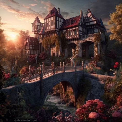 Fairy Landscape, Anime Architecture, Fantasy Town, Episode Backgrounds, Medieval Houses, 3d Landscape, Scenery Background, Landscape Concept, Fairytale Fantasy