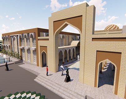 Culture Centre Architecture, Masjid Images, Islamic Culture Center, Islamic Landscape, Mosque Entrance, Cultural Center Architecture, Islamic Centre, Church Design Architecture, Islamic School