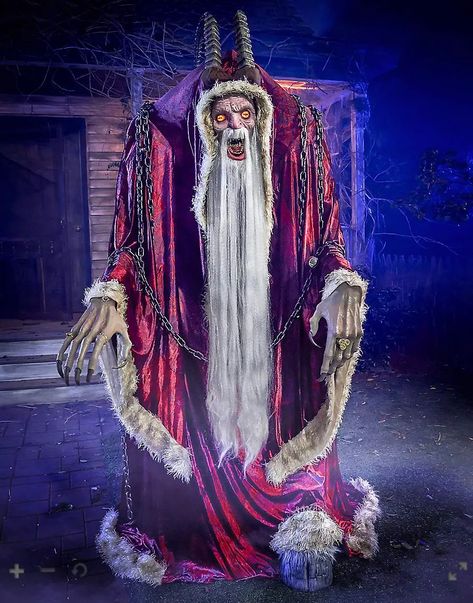 This 6.5-Foot Evil Krampus Will Steal the Show Among Your Halloween Decorations Spirit Halloween Animatronics, Krampus Movie, Animatronic Halloween, Christmas Horror Movies, Holiday Horror, Halloween Animatronics, Christmas Horror, Legendary Pictures, Movie Decor