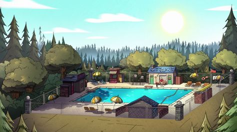 Gravity Falls S1E15 background art Gravity Falls Town, Libro Gravity Falls, Pixel Art Landscape, Gravity Falls Dipper, Fall Images, Gravity Falls Art, Background Drawing, Motion Design Animation, Background Art