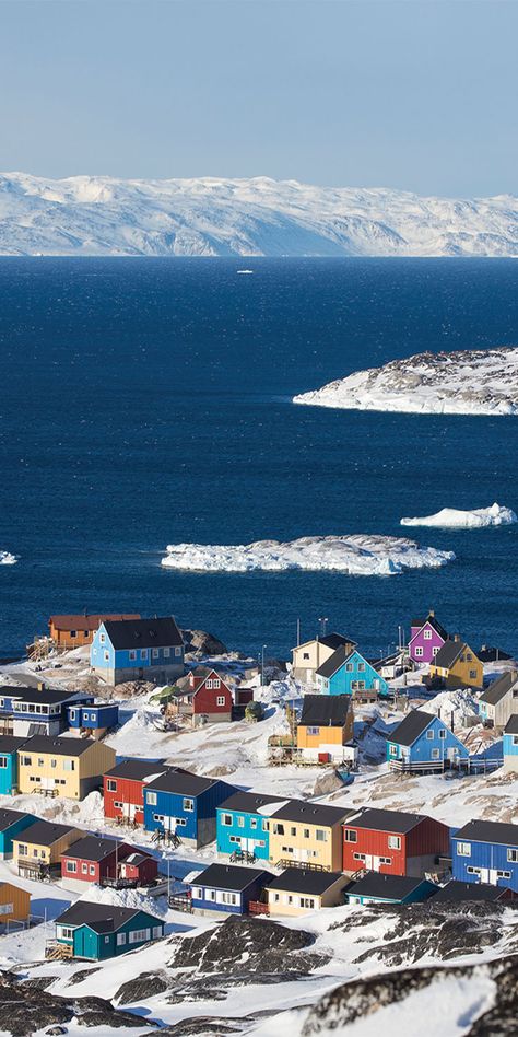 Greenland Houses, Ilulissat Greenland, Travel Wallpaper, Travel Outdoors, Adventure Photography, Scenic Views, Nature Travel, Scandinavia, Sunrise Sunset