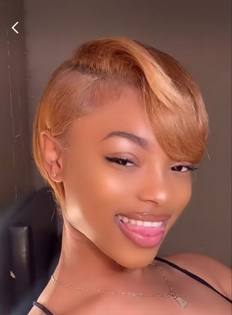 27 Piece Quick Weave Hairstyles Blonde, Honey Brown Pixie Haircut, Short Haircuts For African Women, Tiwa Savage Short Wig, Side Bang Pixie Cut, Short Honey Blonde Hair On Black Women Pixie Cut, Buzz Cut Black Women 4c Hair, Pixie Haircut Side Part, "bixie" Haircut Black Women