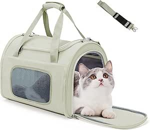 Cat Carrier Soft,Dog Carrier Airline Approved with Soft Sided,Dog Carriers for Small Dogs,Pet Carrier Holds up to 20lbs,Green Cat Crate, Cat Backpack Carrier, Soft Dog, Pet Crate, Cat Carrier, Pet Care Tips, Dog Carrier, Travel In Style, Pet Carriers