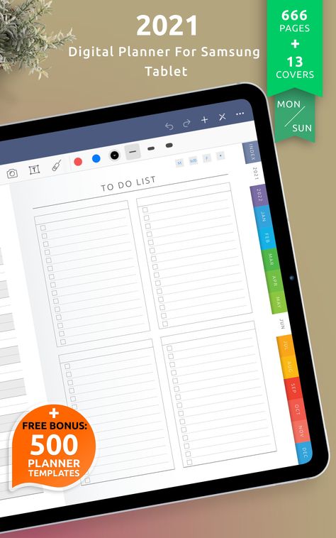Digital Planner For Samsung Tablet template has a simple design and its structure is easy to use. Browse the selection of all-round digital planners for digital note-taking apps. You can use it with Xodo, Notability, Noteshelf and Goodnotes for your iPad or Android tablet. #digital #planner #ipad #scheduler #day Tablet Background, Weekly Budget Planner, Samsung Notes, Digital Weekly Planner, Planner Setup, Ultimate Planner, Notes Planner, Samsung Tablet, Planner Pdf