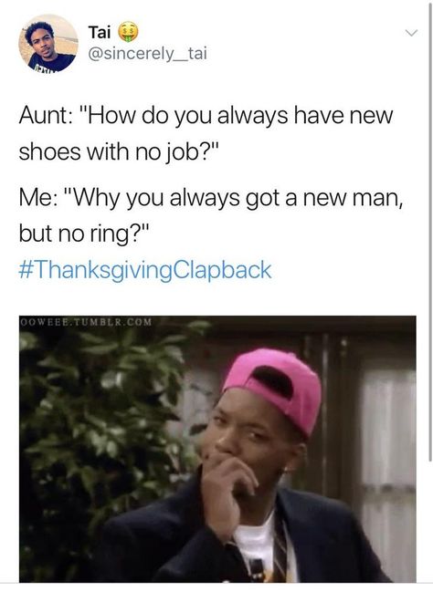 Thanksgiving Clapback, Funny Twitter Posts, Funny Comebacks, Funny True Quotes, Twitter Quotes Funny, Funny Video Memes, Funny Relatable Quotes, What’s Going On, Really Funny Memes