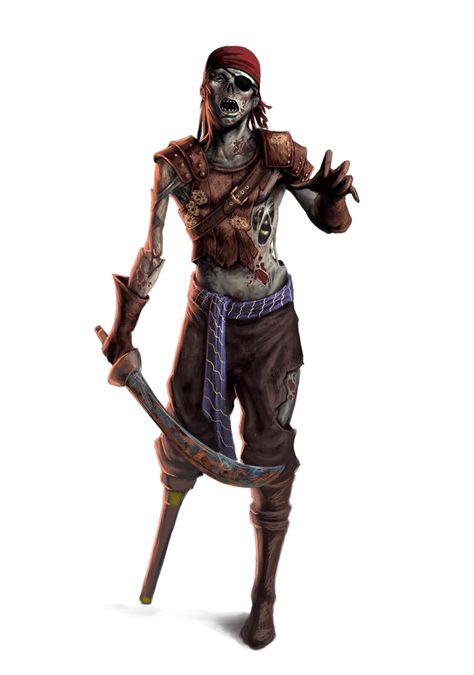 Male Human Pirate Zombie - Pathfinder PFRPG DND D&D 3.5 5E 5th ed d20 fantasy Dragons Of Stormwreck Isle, Undead Pirate, Dnd Pirates, Skeleton Pirate, Rpg Npc, Pirate Ideas, Ship Wreck, D D Monsters, Pirate Halloween