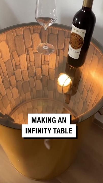 Infinity Barrel Table, Wine Barrel Bar Table, Infinity Mirror Table, Barrel End Table, Whiskey Barrel Table, Infinity Table, Wine Barrel Bar, Fireplace Room, Smart Table