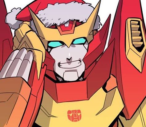 Cute bot in a Christmas hat. #Transformers #TransformersIDW #TransformersMTMTE #Autobot #Autobots #Autobotclique #Rodimus #Prime #RodimusPrime #MTMTE #Christmas #ChristmasHats #SantaHat Hot Rod Transformers, Good Night Everybody, Rodimus Prime, Transformers Generation 1, Type Of Boyfriend, Types Of Boyfriends, Transformers Comic, Transformers 3, Sea Witch