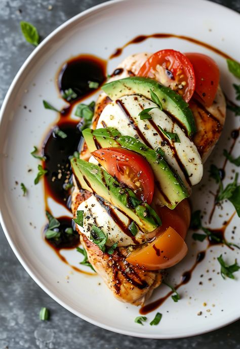 Learn How to Cook Chicken Caprese Recipe For Free | Recipes You'll Love, Made Easy! Chicken Caprese Recipe, Caprese Recipe, Trendy Recipes, Chicken Caprese, Caprese Recipes, Balsamic Vinegar Chicken, Lemon Soup, Italian Salad Dressing, Caprese Chicken