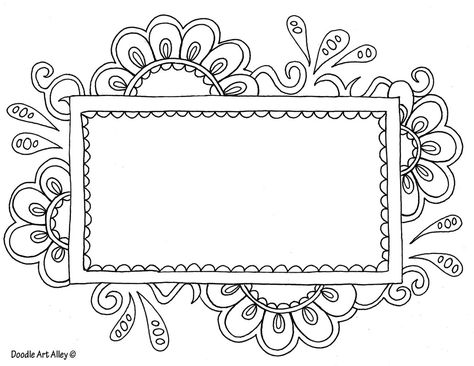 Free printable Name templates Coloring Pages from Doodle Art Alley Name Coloring Pages, Doodle Borders, A Coloring Page, Arte Doodle, Doodle Frames, Art Kawaii, Parchment Craft, Quilt Labels, Borders And Frames