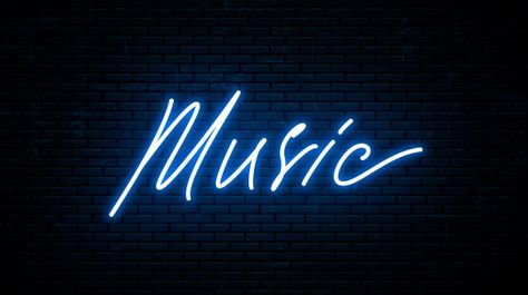 Dark Blue Music Aesthetic, Music Blue Aesthetic, Blue Aesthetic Music, Blue Music Aesthetic, Neon Widgets, Music Neon Sign, Music Neon, Music Bedroom, Blue Music