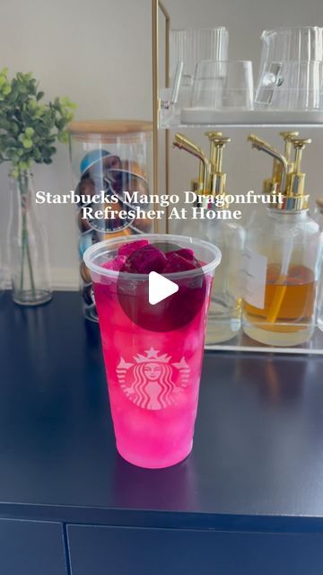 BECCA MORGAN on Instagram: "Mango dragonfruit refresher🩷 this one is my favorite! #starbucksrefreshers #mangodragonfruitrefresher #starbucksrefresherathome #mangodragonfruitlemonade #drinksathome #starbucksathome  #coffee #coffee #delicious #goodmorning #bhfyp #breakfast #morning #cake #chocolate #homemade #lunch #foodstagram #foodphotography #cafe #dessert #foodblogger #starbucks #tea #coffeetime #brunch #coffeelover" Iced Tea Lemonade Recipe, Mango Dragonfruit Refresher, Dragon Fruit Drink, Dragon Fruit Lemonade, Dragonfruit Refresher, Morning Cake, Starbucks At Home, Fruit Drinks Recipes, Flavored Ice Cubes