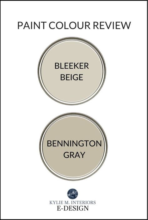 Benjamin Moore Bleeker Beige, Grant Beige Benjamin Moore, Benjamin Moore Beige, Grey Painted Rooms, Bennington Gray, Bleeker Beige, Dark Gray Paint Colors, Benjamin Moore Cloud White, Kylie M Interiors