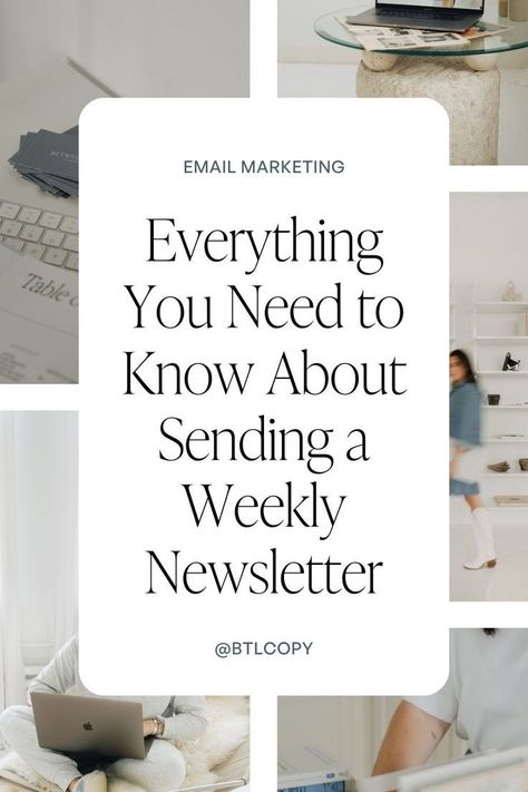 Want to start sending a weekly newsletter but don't know what goes into it? Read this post to learn a copywriter's best email newsletter ideas, including how to start an email newsletter, what a newsletter is in email marketing, how often to send email newsletters, and more tips for a comprehensive email marketing strategy in 2024! How To Create A Newsletter, Creative Newsletter Design Layout, Email Newsletter Ideas, Email Marketing Newsletter Design, Newsletter Content Ideas, Email Newsletter Inspiration, Newsletter Design Layout, Newsletter Format, Email Marketing Ideas