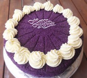 I have just finished making the Ube Macapuno cake pictured above and thought this would be a good time to make a post about what I... Purple Yam Cake Recipe, Macapuno Recipe, Ube Macapuno Cake Recipe, Ube Chiffon Cake Recipe, Ube Macapuno Cake, Yam Cake Recipe, Purple Dishes, Ube Cake, Ube Halaya