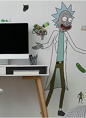 Bring the adventures of fav mad scientist Rick Sanchez and his grandson Morty into your favorite room with the Rick and Morty peel and stick wall decals. Wall decals are an easy and affordable way to decorate in minutes. Reposition or remove them effortlessly with no remaining sticky residue or damage to walls. Includes 12 decals Decal sizes 2.61" x 3.10" to 12.66" x 35.91" Vinyl Made in USA Item cannot be shipped to P.O. Boxes Edgy Humor, Classroom Window, Rick And Morty Characters, Roommate Decor, Morty Smith, The Rick, Chalkboard Decal, Rick Sanchez, Rick Y Morty