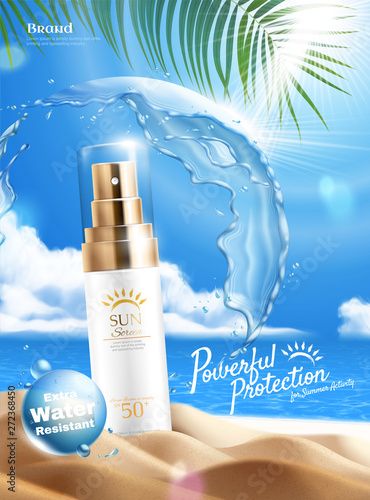 Stock Image: Sunscreen product ads Sunscreen Product, Product Ads, Beauty Posters, Creative Ads, Print Ads, Design Reference, Art Drawings Simple, Beauty Cosmetics, Social Media Design