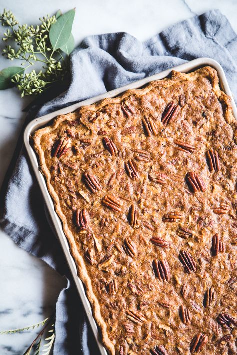 Pecan Slab Pie, Dessert For A Crowd, Slab Pie Recipes, Fun Thanksgiving Desserts, Chocolate Slabs, Slab Pie, Chicken Burrito, Chocolate Pecan Pie, Burrito Bowls