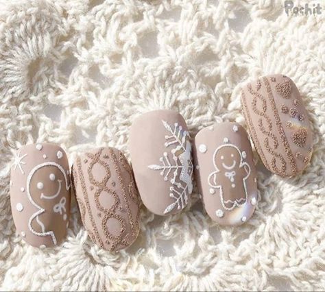 Nails Winter White, Aesthetic Acrylic Nails, Acrylic Nails Winter, Ongles Beiges, Winter Nail Art Designs, Sweater Nails, Nails Winter, Thanksgiving Nails, Winter Nail Art