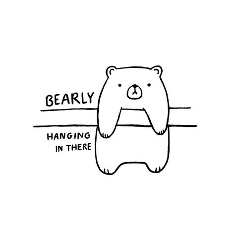 Just a bear-ly hanging in there 🐻 I went full doodle for #doodleadayaug Bear challenge hosted by @ellolovey ❤️ . . #bearart #illustration #barelyhanginginthere #animalart #funnyart #artchallenge #doodleart #memeart #punny #womenwhodraw #cutebear #pencilart #cuteanimalart #mentalhealth Funny Bear Drawing, Cute Bear Doodle, Bear Doodle, Doodle Bear, Doodle Challenge, Bear Sketch, Bear Drawings, Hanging In There, Bear Drawing