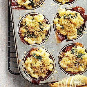 Tuscan Mac and Cheese Cups From Better Homes and Gardens Tasty Mac And Cheese, Muffin Pan Recipes, Mac And Cheese Cups, Cheese Cups, Cheesy Appetizer, Tin Recipes, Easy Enchiladas, Muffin Tin Recipes, Muffin Tins