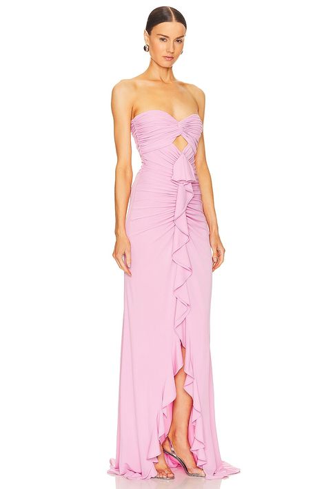 Cinq a Sept Jenna Gown in Carnation | REVOLVE Cute Dresses For Dances, Rush Outfits, Prom Dress Inspo, School Dance Dresses, Beautiful Meaning, Early Evening, Banquet Dresses, Cinq A Sept, Prom Dress Inspiration