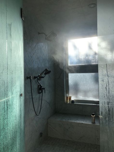 Shower Steam Aesthetic, Steamy Shower Door Aesthetic, Hot Water Shower Aesthetic, Shower Aesthetic Dark, Shower Aesthetic Pictures, Relaxing Aesthetic, Shower Aesthetic, Aesthetic Shower, Bath Luxury