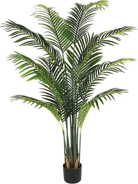 Amazon.com: VIAGDO Artificial Palm Tree 5ft Tall Fake Palm Tree Decor with 11 Detachable Trunks Faux Tropical Palm Silk Plant Feaux Dypsis Lutescens Plants in Pot for Home Office Living Room Floor Decor Indoor : Home & Kitchen Living Room Floor Decor, Palm Tree Decor, Dypsis Lutescens, Palm Tree Flowers, Fake Palm Tree, Palm Tree Decorations, Palm Tree Plant, Fake Trees, Palm Tree Leaves